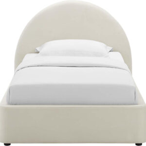Modway Resort King Size Platform Bed with Arch Shaped Round Headboard in Taupeain-Resistant Performance Velvet King Bed, King Size Bed Frame, Soft Cloud Bed Frame, No Box Spring Needed
