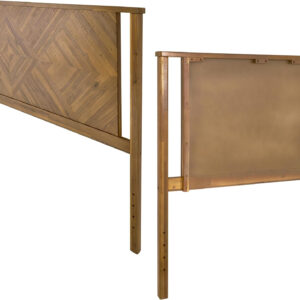 Bme Ethan Solid Wood King Bed Frame with Diamond Headboard - Rustic & Mid-Century Modern - Acacia Wood Platform Bed - Compatible with All Mattresses - No Box Spring Needed - Rustic White