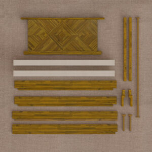 Bme Ethan Solid Wood King Bed Frame with Diamond Headboard - Rustic & Mid-Century Modern - Acacia Wood Platform Bed - Compatible with All Mattresses - No Box Spring Needed - Rustic White