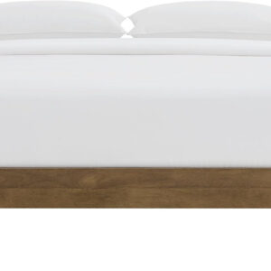 Modway Runa Wood King Platform Bed in French Oak - Minimalist King Size Bed Frame with Wood Slat Support - No Box Spring Needed