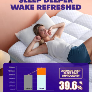 Dual Layer 4 Inch Memory Foam Mattress Topper for Pressure Relief with 4X Support, 2" Pillow Top King Mattress Topper 50% Viscose Made from Bamboo Plus 2" Cooling Gel Memory Foam Comfort Mattress Pad