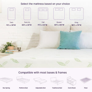 NapQueen Full Size, 10 Inch Anula Green Tea Infused Memory Foam Mattress, Bed in a Box, CertiPUR-US Certified Mattress