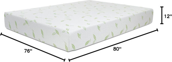 NapQueen Full Size, 10 Inch Anula Green Tea Infused Memory Foam Mattress, Bed in a Box, CertiPUR-US Certified Mattress