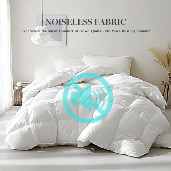 MARTHA STEWART White Goose Feather Down Fiber Comforter King Size- All Season Duvet Insert, Noiseless Fabric with 60oz Filled Luxury Cloud Fluffy Bed Comforter with 8 Corner Loops, White 106x90inch