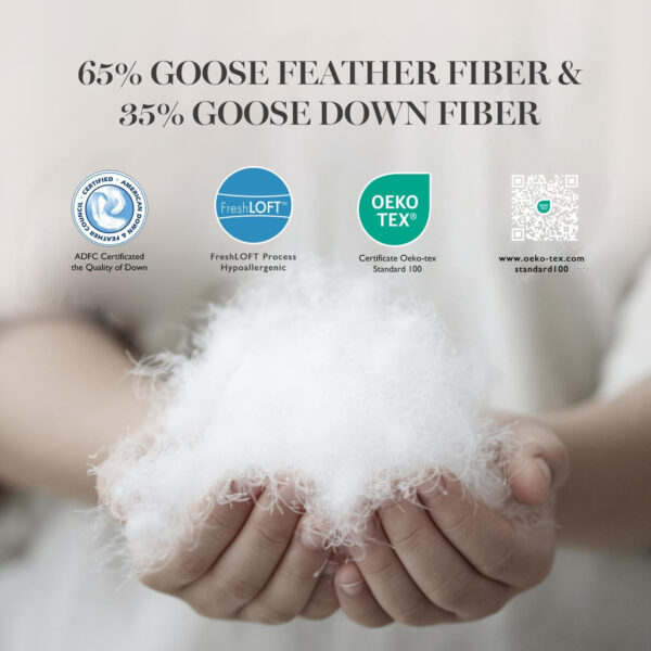 MARTHA STEWART White Goose Feather Down Fiber Comforter King Size- All Season Duvet Insert, Noiseless Fabric with 60oz Filled Luxury Cloud Fluffy Bed Comforter with 8 Corner Loops, White 106x90inch