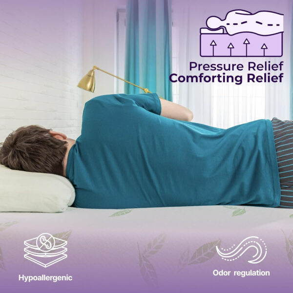 NapQueen Twin XL Size, 8 Inch Anula Green Tea Infused Memory Foam Mattress, Bed in a Box, CertiPUR-US Certified Mattress