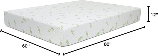 NapQueen Twin XL Size, 8 Inch Anula Green Tea Infused Memory Foam Mattress, Bed in a Box, CertiPUR-US Certified Mattress