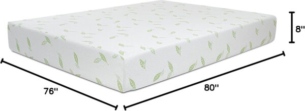 NapQueen Twin XL Size, 8 Inch Anula Green Tea Infused Memory Foam Mattress, Bed in a Box, CertiPUR-US Certified Mattress