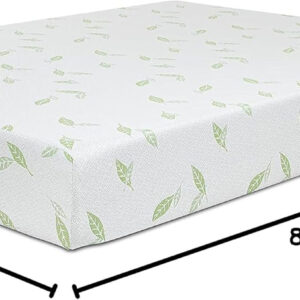 NapQueen Twin XL Size, 8 Inch Anula Green Tea Infused Memory Foam Mattress, Bed in a Box, CertiPUR-US Certified Mattress